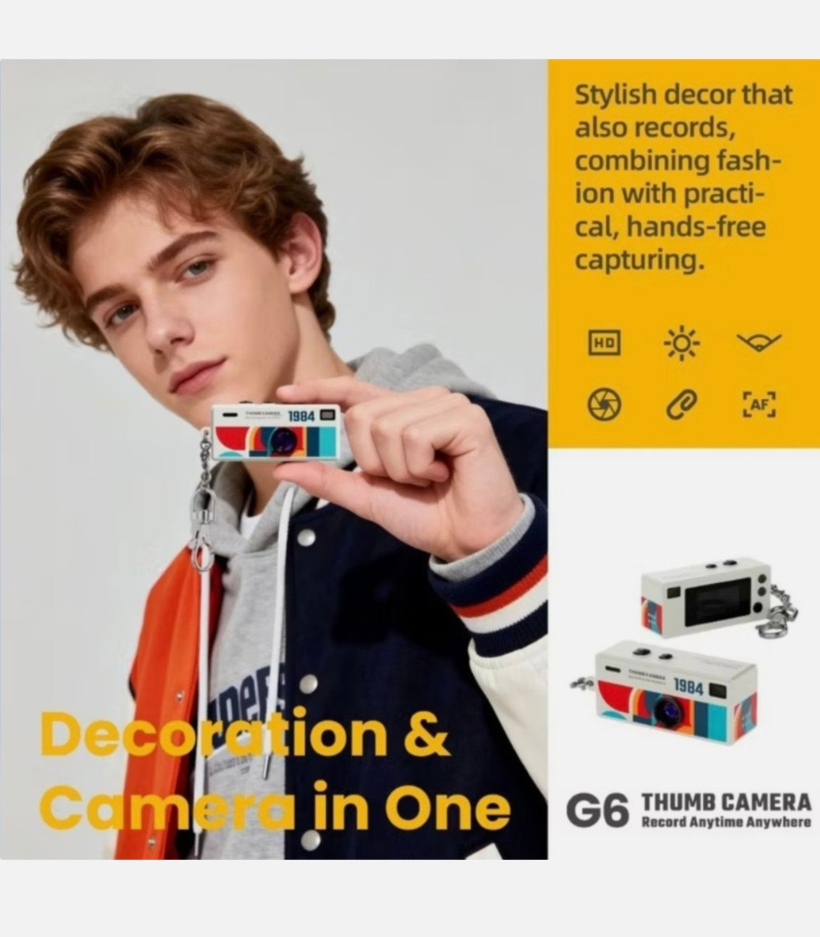 G6 Retro Mini Camera 1080P HD | Portable Digital Thumb Camera