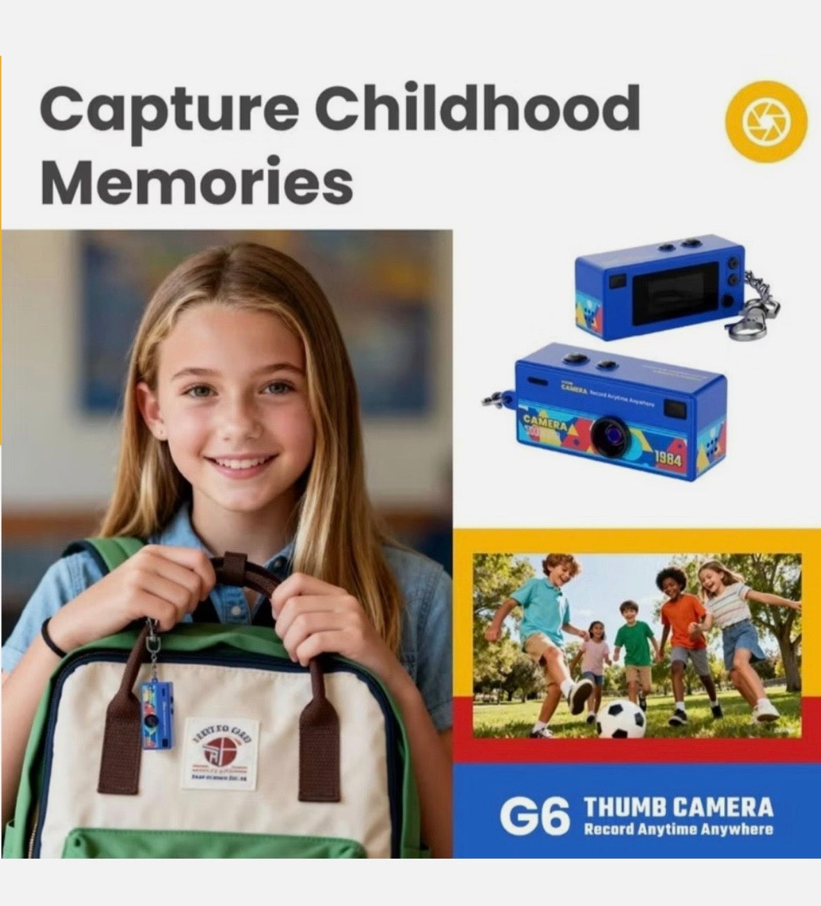 G6 Retro Mini Camera 1080P HD | Portable Digital Thumb Camera